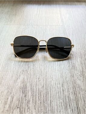 quay australia uptown gold oversized round glam retro sunglasses eyewear NEW